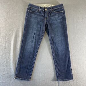 Gap Jeans Womens 31/12 Blue Mid Rise Limited Edition Ankle‎ Zip Stretch Preppy